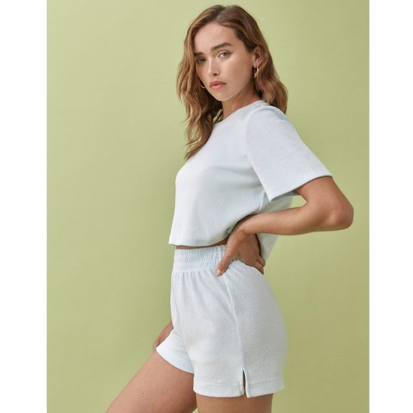 Reformation Fiji Terry Shorts 3" / Medium / White Lounge High Rise - Picture 1 of 8